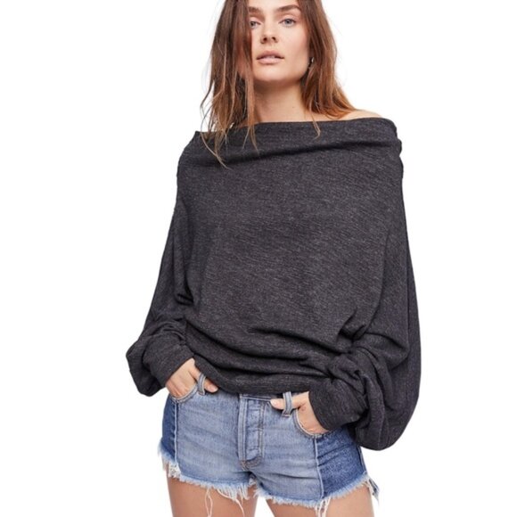 Wee the Free FREE PEOPLE Skyline Thermal Off The Shoulder Top - Picture 1 of 9